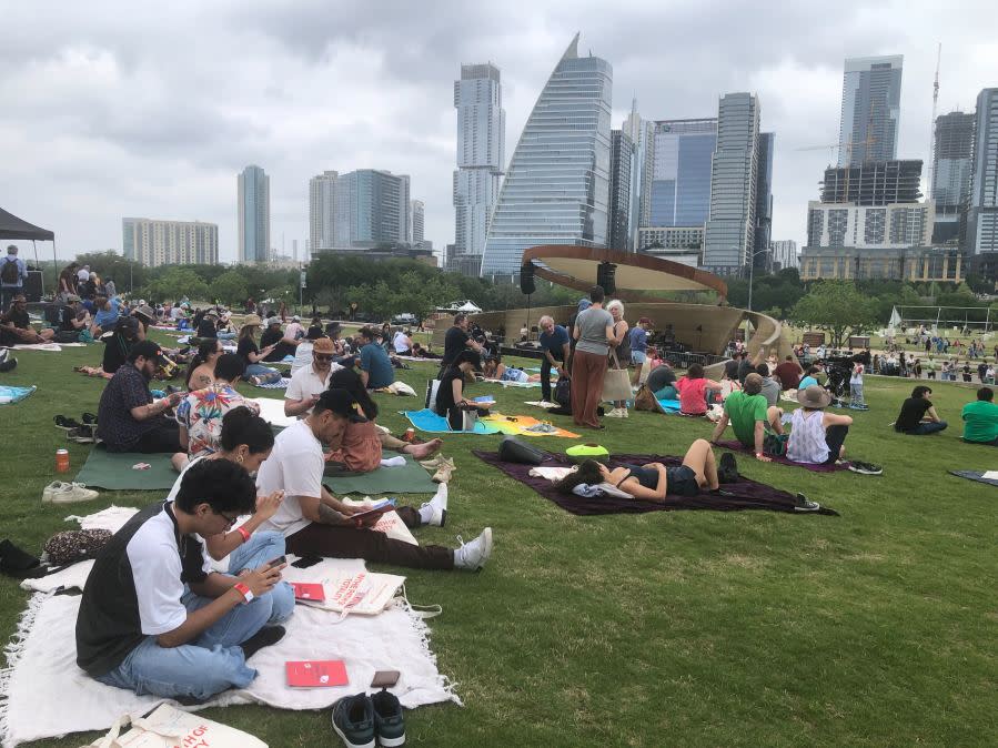 Total eclipse watch party in Austin, Texas, at the Long Center on April 8, 2024. (KXAN Photo/Ed Zavala)