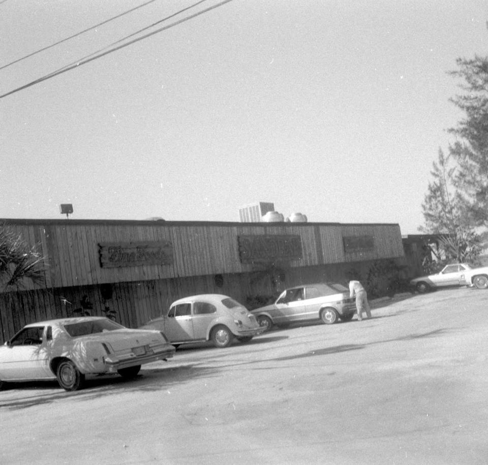 The Sandbar restaurant in 1982. This photo shows the back of the outside deck dining area.