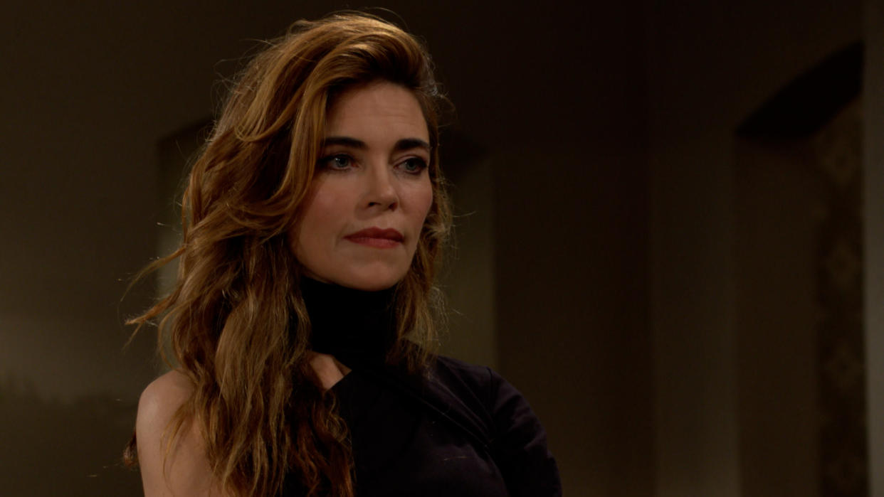  Amelia Heinle as Victoria Newman in black in The Young and the Restless. 