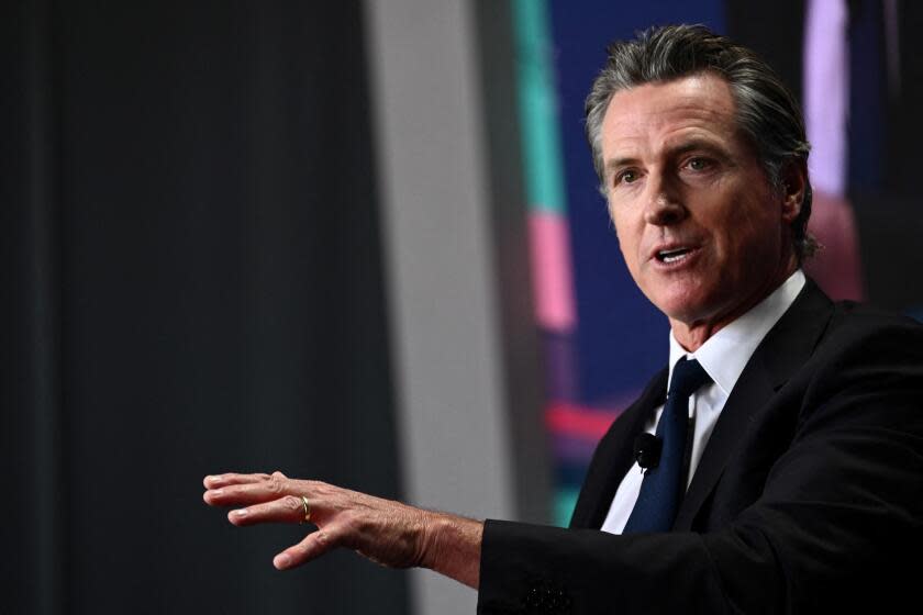 California Governor Gavin Newsom speaks during the Milken Institute Global Conference in Beverly Hills, California on May 2, 2023. (Photo by Patrick T. Fallon / AFP) (Photo by PATRICK T. FALLON/AFP via Getty Images)