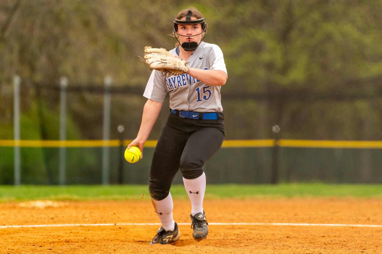 Sayreville softball pitcher Josie Vanore had another big game in the win over North Brunswick on April 17, 2024