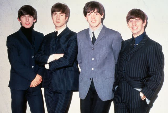 <p>getty</p> George Harrison, John Lennon, Paul McCartney and Ringo Starr