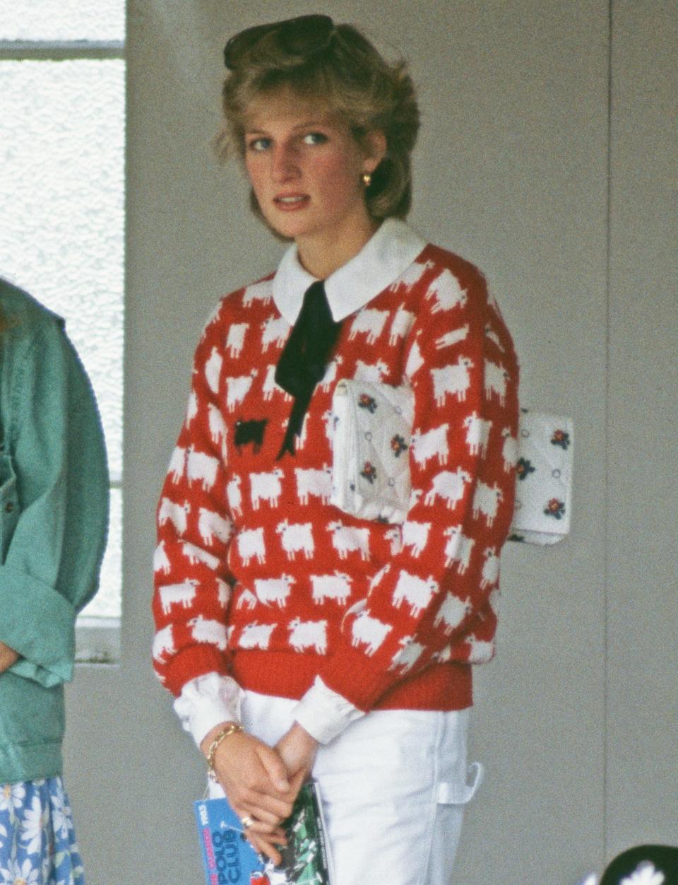 <p>Princess Diana's <a href="https://people.com/royals/princess-diana-black-sheep-sweater/" rel="nofollow noopener" target="_blank" data-ylk="slk:black sheep sweater;elm:context_link;itc:0;sec:content-canvas" class="link ">black sheep sweater</a>, which she wore to two polo matches in the 1980s, sent a clear message of how she felt as part of the royal family. (And now the sweater is making a <a href="https://people.com/royals/princess-diana-sweaters-comeback-rowing-blazers/" rel="nofollow noopener" target="_blank" data-ylk="slk:comeback;elm:context_link;itc:0;sec:content-canvas" class="link ">comeback</a> for the new generation!)</p>