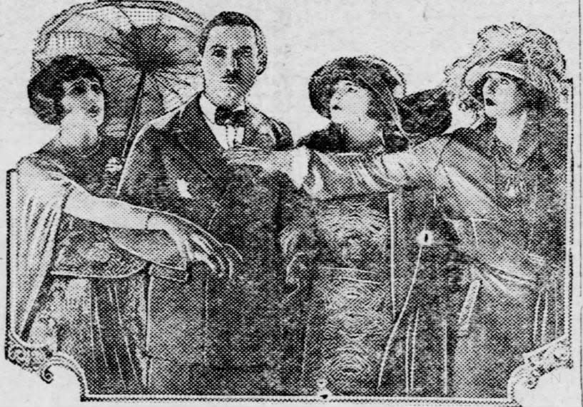 Carmel Myers, Lew Cody, Helene Chadwick and Hedda Hopper in “Reno.”