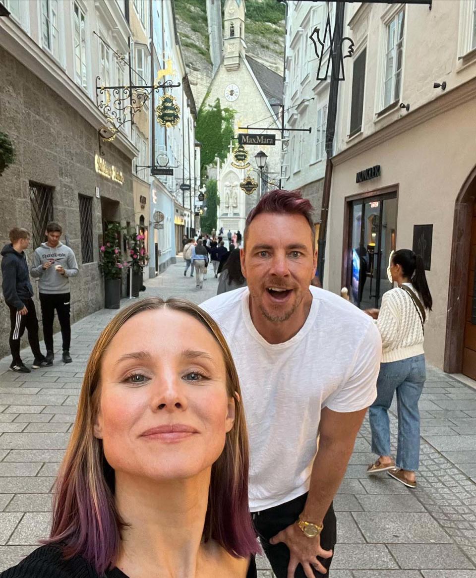 The podcast host showed solidarity with his wife in July 2022, dying his hair purple to match hers. Shepard captioned the Instagram snap with a cheeky German quote that translated to, "I am very happy! I am sexually attracted to my partner."