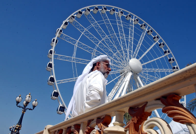 The Eye of the Emirates in Sharjah is a sixty-meter-high observatory Ferris wheel which is said to be the tallest of its kind in Middle East, Africa, and West and Central Asia. Passengers can enjoy a panoramic view of over 40 kilometres, including breathtaking aerial views of Sharjah and Dubai. Photograph: AP/Kamran Jebreili