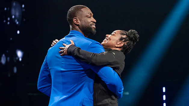 Dwyane Wade, hugging wife Gabrielle Union.