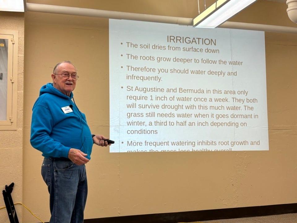 Texas Master Gardener Don Miller presented a seminar on basic lawn care at the downtown Abilene Public Library, on Friday, March 8, 2024.