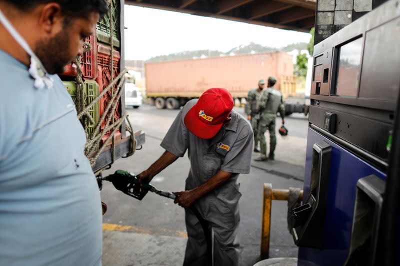 Venezuelan truckers wait in long lines for fuel amid diesel shortages