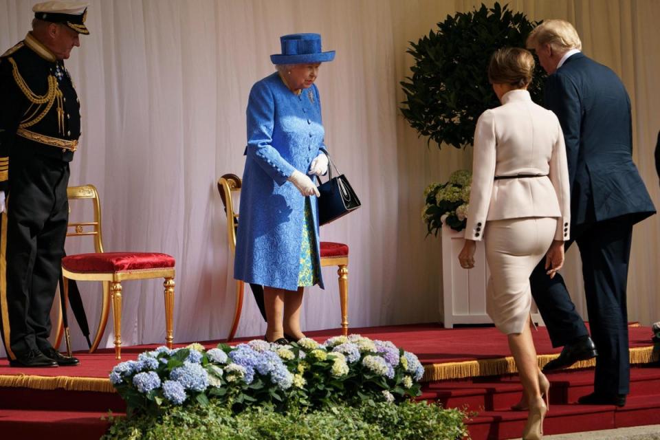 Donald Trump meets the Queen: Queen Elizabeth II greets US President Donald Trump and US First Lady Melania Trump (AFP/Getty Images)