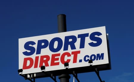 Company logo is seen outside a Sports Direct store in Vienna