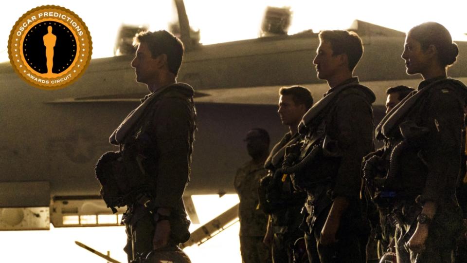 TOP GUN: MAVERICK, (aka TOP GUN 2), front, from left: Tom Cruise, Glen Powell, Miles Teller, Monica Barbaro, 2022. ph: Scott Garfield / © Paramount Pictures / Courtesy Everett Collection