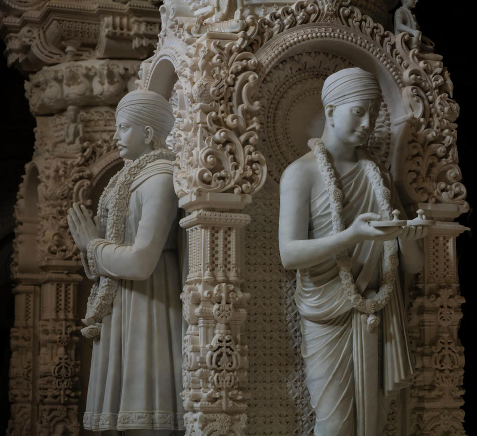 Seven feet marble carvings inside the temple. (BAPS Swaminarayan Akshardham)