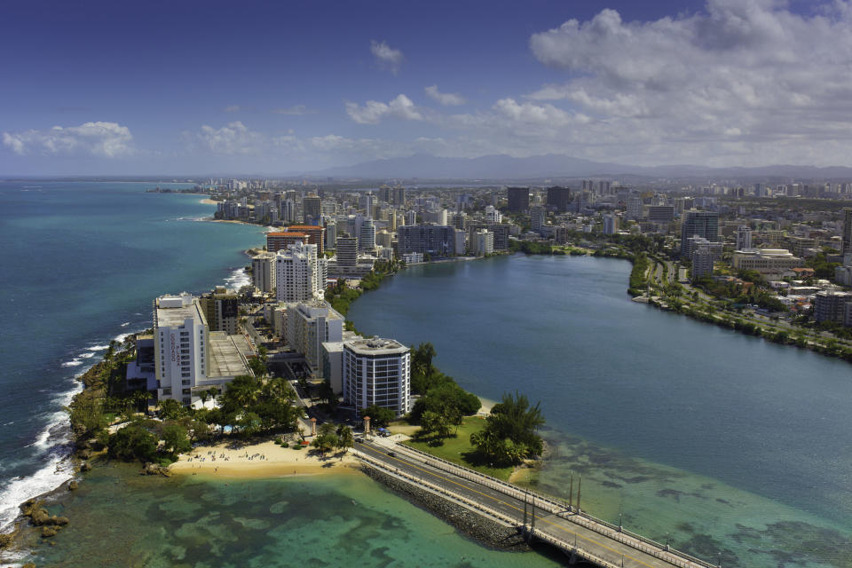 High rises along the water in San Juan.