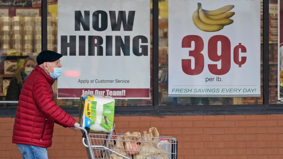 A man walks out of a Marc's Store, Friday, Jan. 8, 2021, in Mayfield Heights, Ohio.