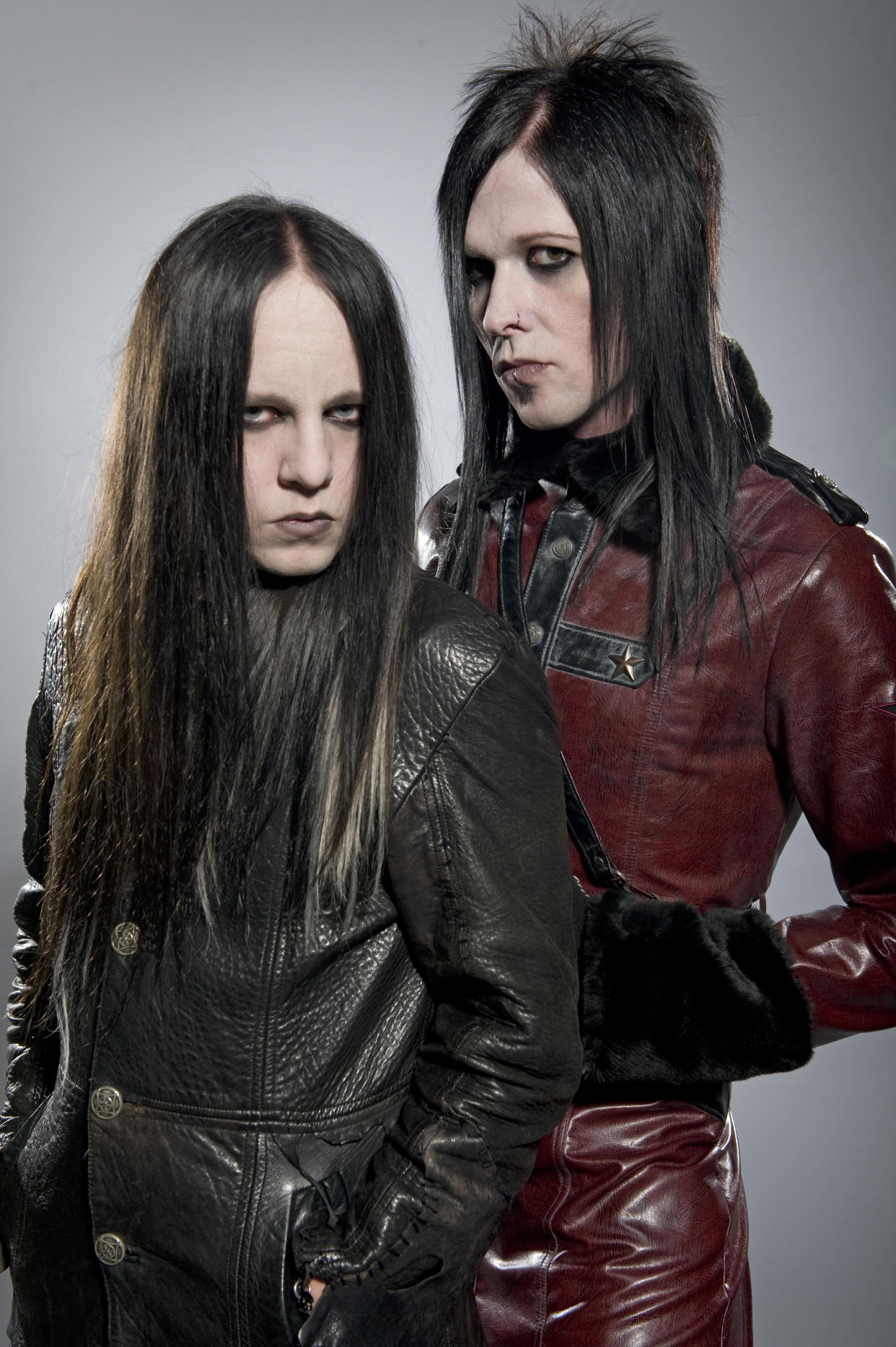 Portrait of Joey Jordison (L) and Wednesday 13 of hard rock group Murderdolls in 2010. (Photo: Rob Monk/Metal Hammer Magazine/Future via Getty Images/Team Rock via Getty Images)