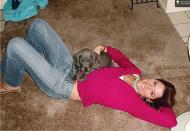 Dave Nasser's wife Christie smiles with then-puppy George. George was born on Nov. 17, 2005. Dave and Christie adopted him at seven weeks old. He was ironically the runt of the litter.