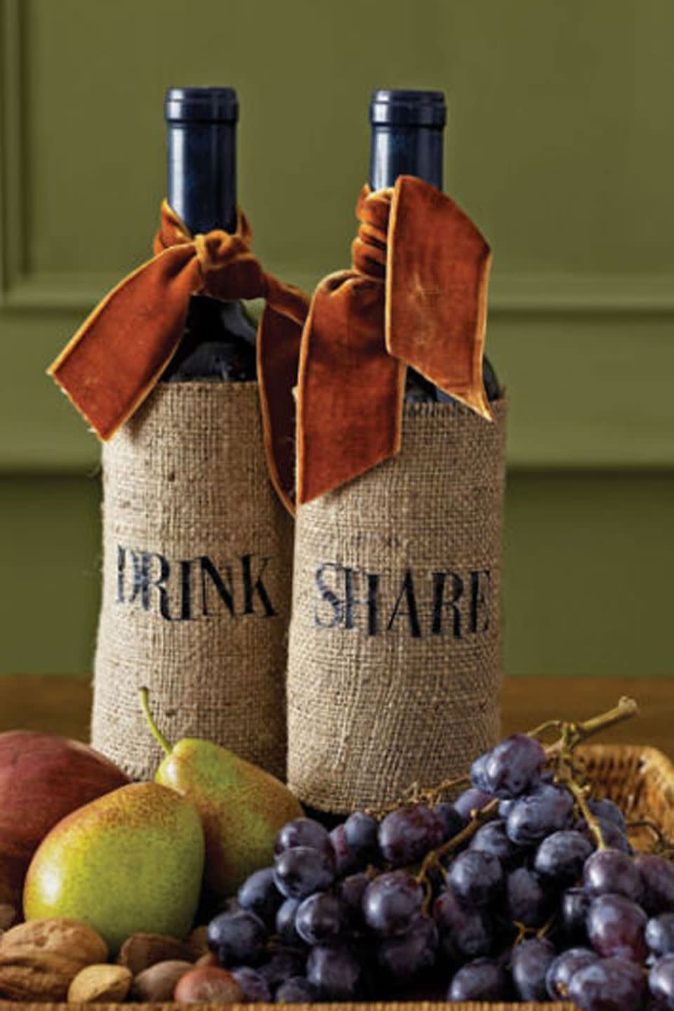 Burlap Wine Bottle Covers