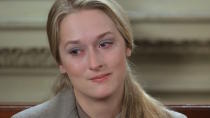 <p> Towards the end of Kramer vs. Kramer, Meryl Streep proves why she’s Oscar-caliber in a silent but devastating exchange. In court, her ex-husband’s smug lawyer (played by Howard Duff) grills her if she considers herself a “failure” at the “one most important relationship” in her life. As Streep’s inviting hazel eyes fill with tears, she looks to Ted (Dustin Hoffman), who assures her from afar that she wasn’t. But Joanna Kramer, prone to punishing herself, responds in the affirmative. While the former Mrs. Kramer may think of herself so low, no one in their right mind can think the same of Meryl Streep in this heart-wrenching exhibition of her talent. </p>