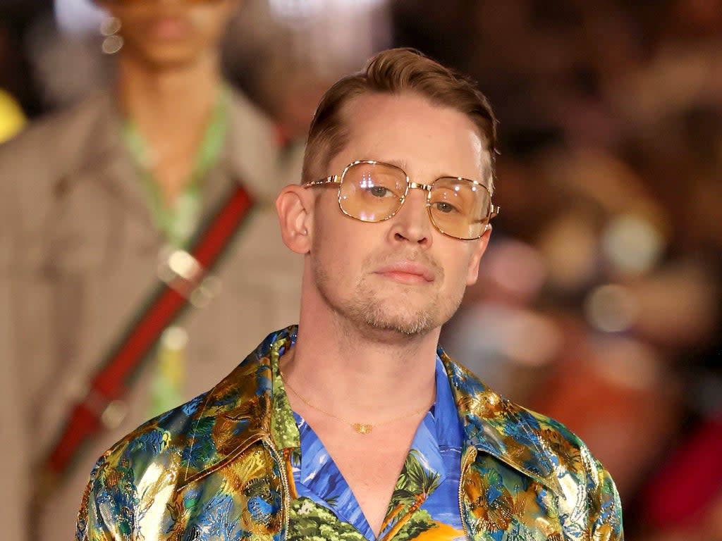 Comeback kid: Macaulay Culkin walks the Gucci runway in early November (Amy Sussman/Getty Images)
