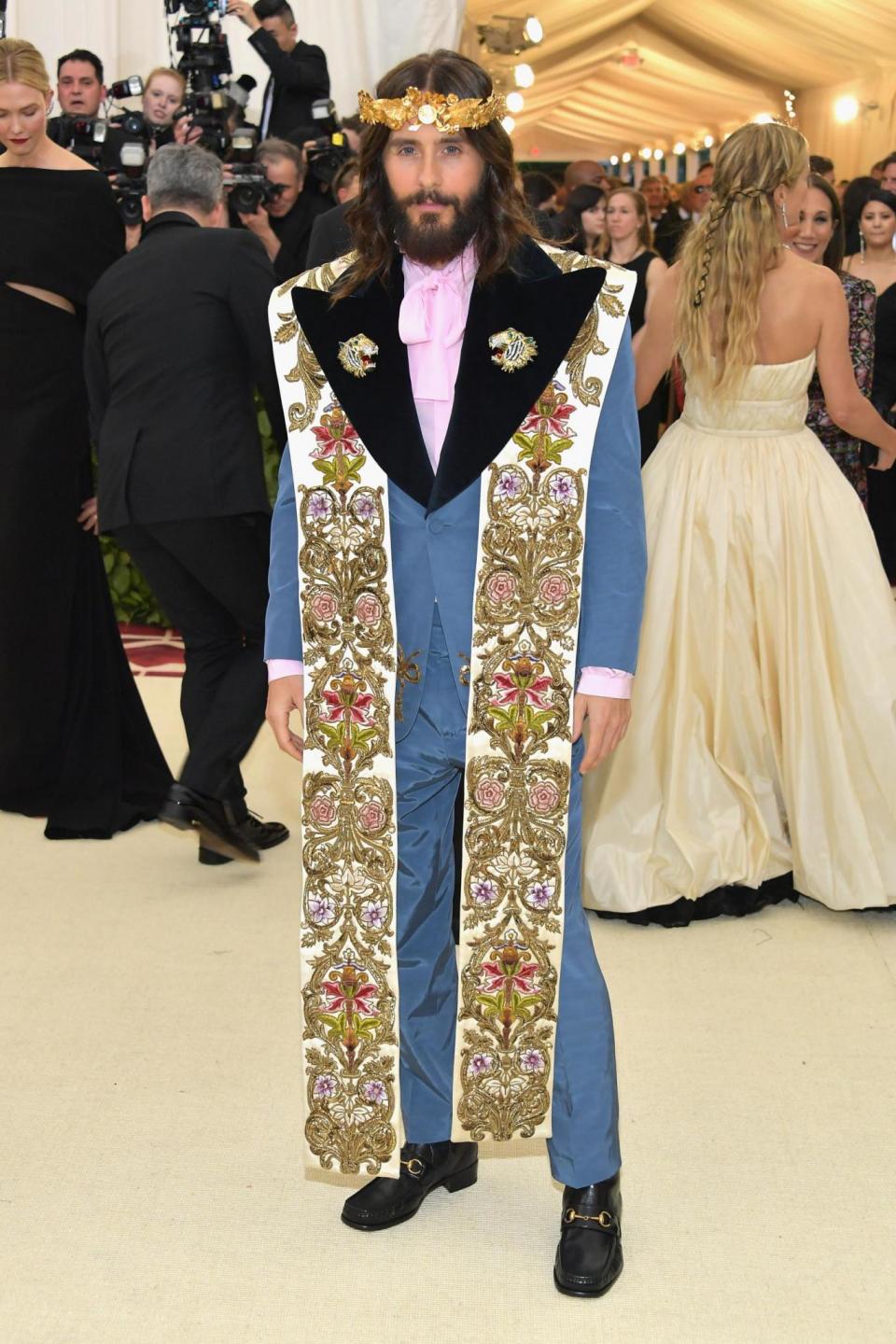 Jared Leto in Gucci at the Met Ball. (Getty Images)