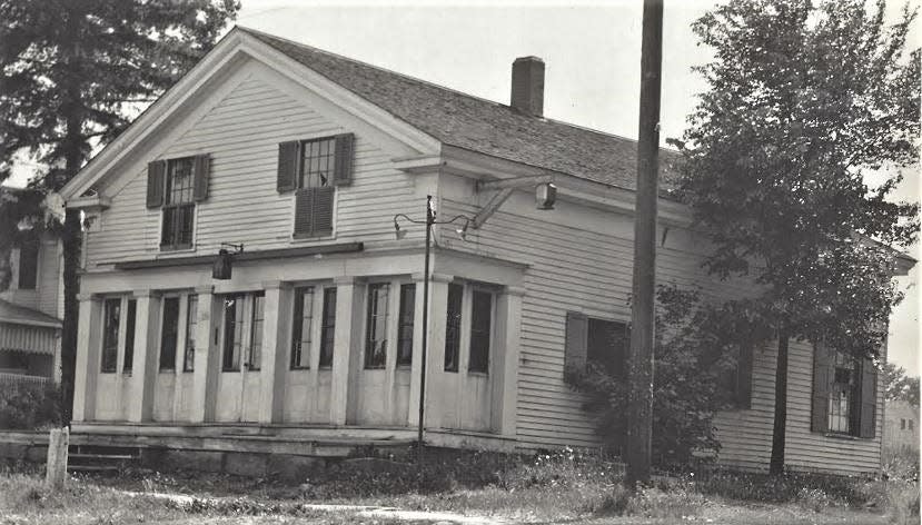 These two photos show the Converse Store/Country Development building at Routes 306 and 82 in Aurora at various times in its history. AURORA HISTORICAL SOCIETY