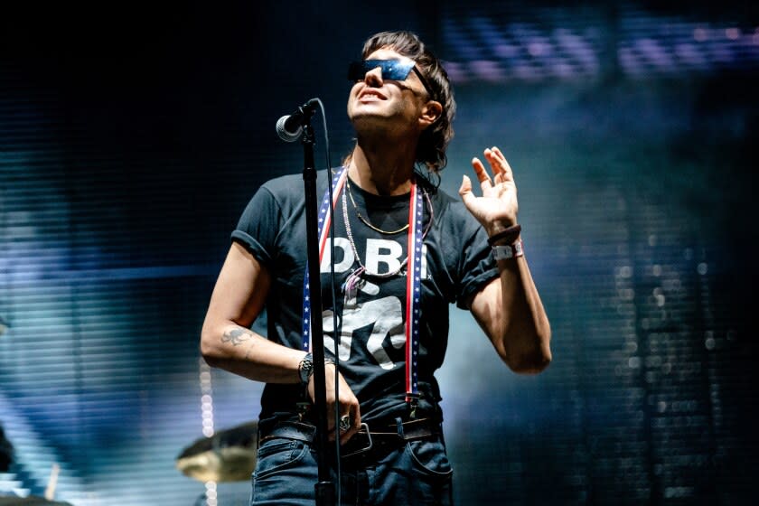 CHICAGO, ILLINOIS - AUGUST 01: Julian Casablancas of The Strokes performs at the 2019 Lollapalooza Music Festival at Grant Park on August 01, 2019 in Chicago, Illinois. (Photo by Josh Brasted/FilmMagic)