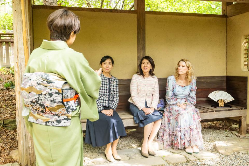 Mrs. Yuko Kishida and First Lady Kristin Cooper visit Sarah P. Duke Gardens for Japanese tea on April 12, 2024