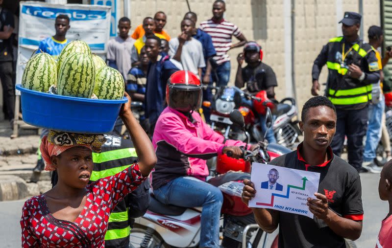 FILE PHOTO: Campaigning ahead of July 15 presidential election in Rwanda