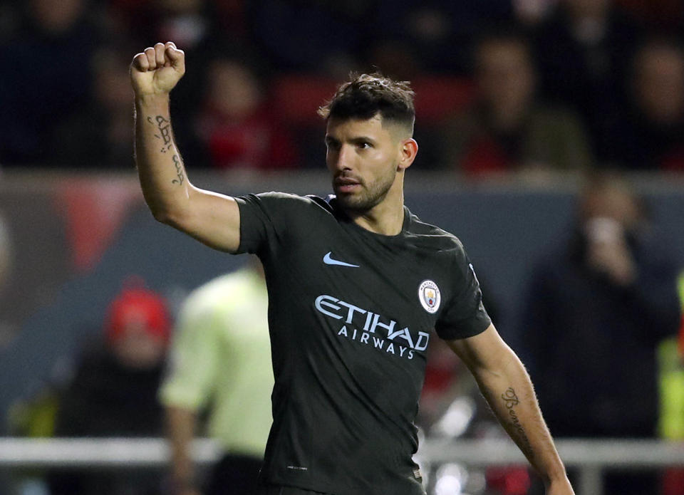 Sergio Aguero has scored eight goals since the turn of the year in just six games for Manchester City.