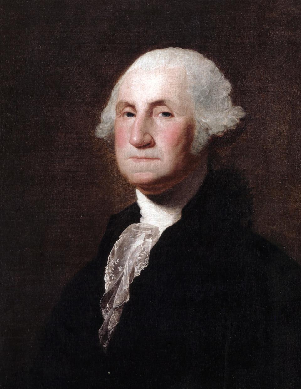 Portrait of George Washington by Gilbert Stuart.