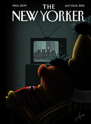 New Yorker cover featuring Bert and Ernie (art: Jack Hunter)