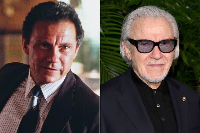 <p>MGM Studios/Getty; David Fisher/Shutterstock</p> Harvey Keitel as Det. Hal Slocumb (left) and in March 2023