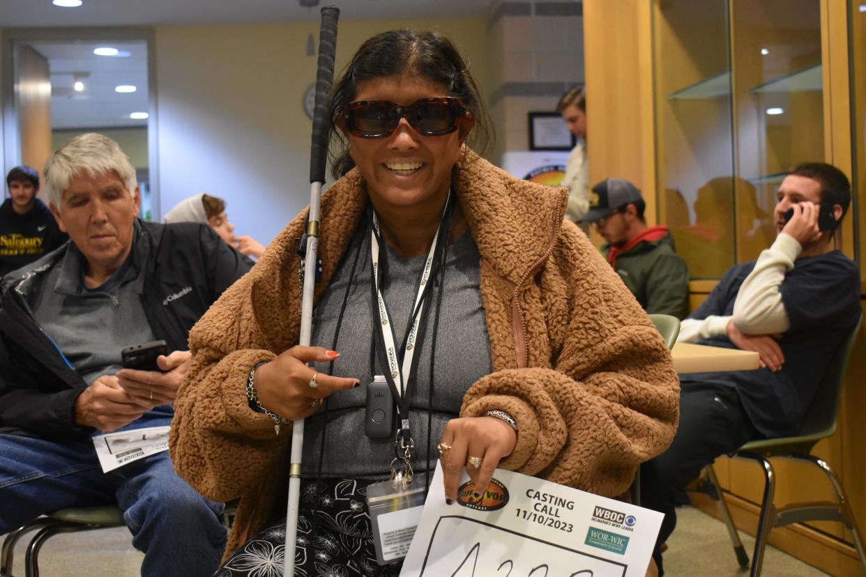 Salisbury resident Mariana Spano-Harrison attends an open casting call for CBS's hit reality television show "Survivor" on November 10, 2023, at Wor-Wic Community College in Salisbury, Maryland.