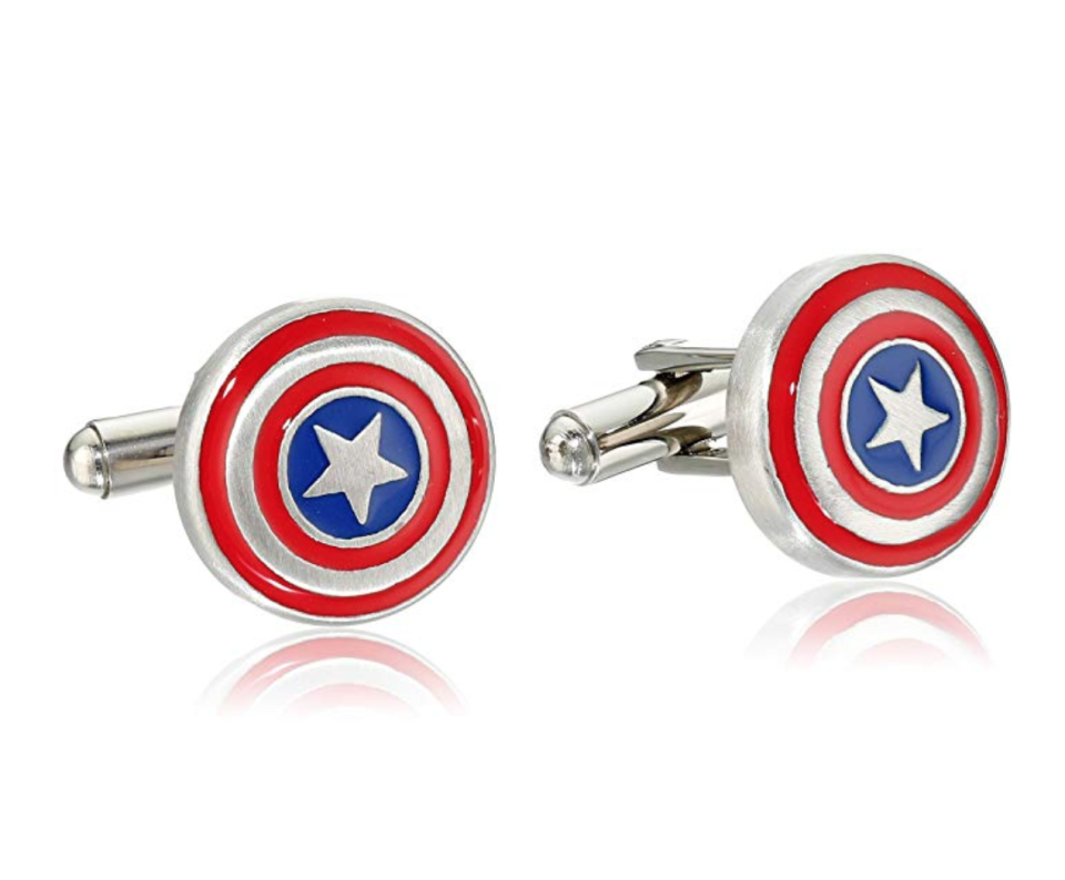 1) Stainless Steel Captain America Cuff Links