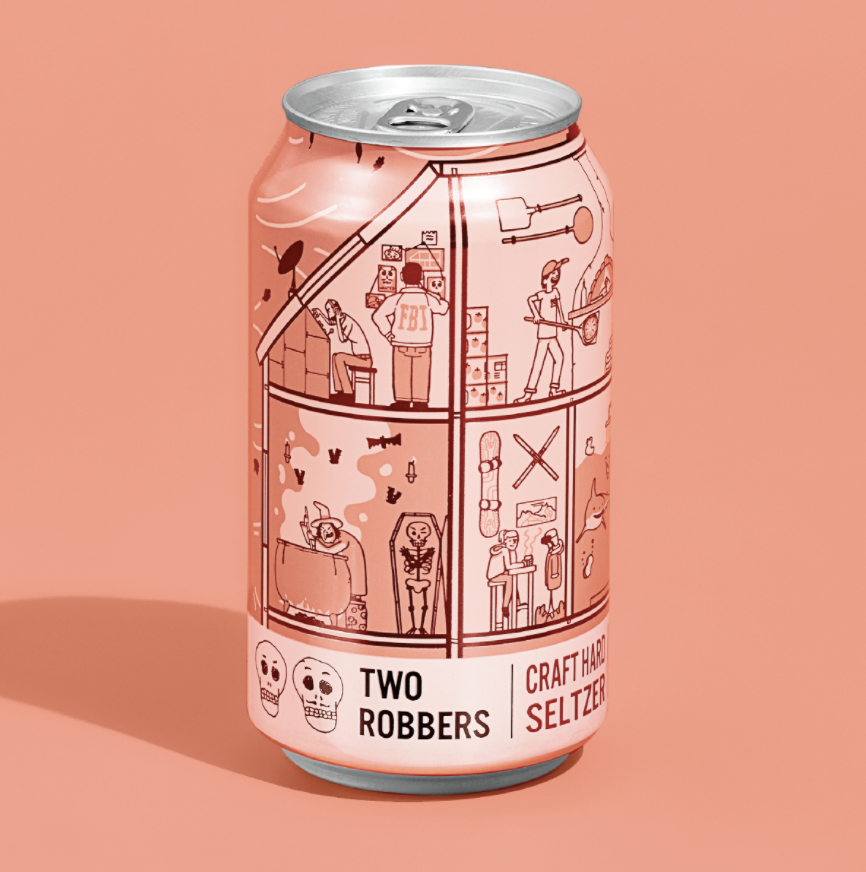 43) Two Robbers Peach Berry Craft Hard Seltzer