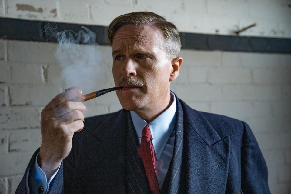 Cary Elwes as Brigadier Gubbins 'M' in "The Ministry of Ungentlemanly Warfare."