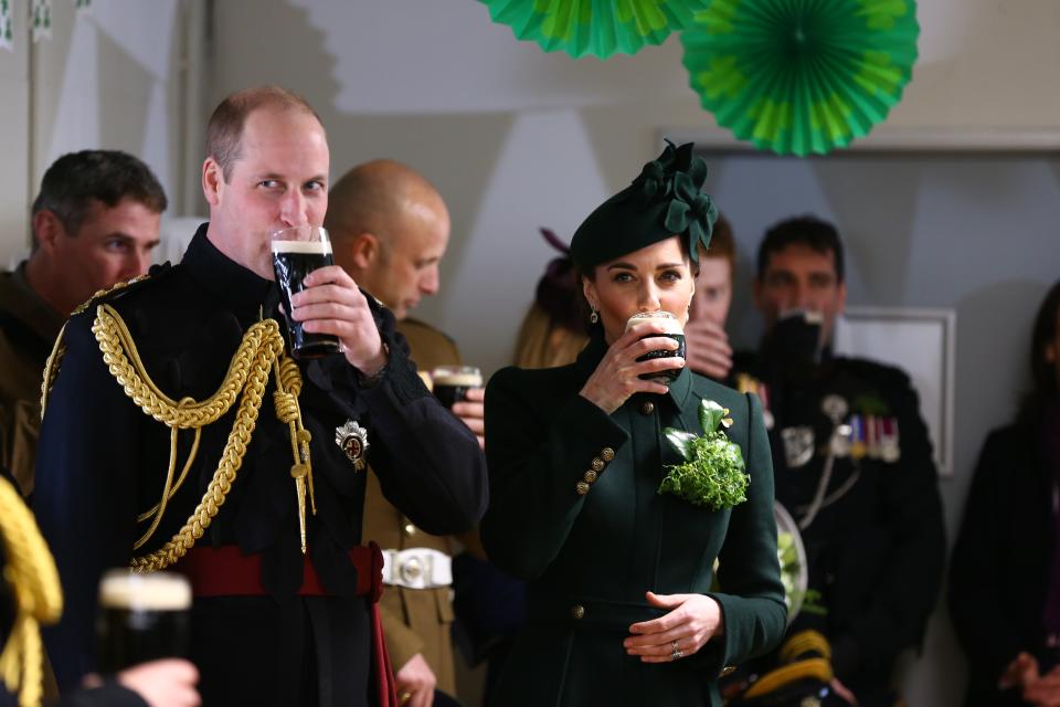 <h1 class="title">The Duke And Duchess Of Cambridge Attend The Irish Guards St Patrick's Day Parade</h1><cite class="credit">Gareth Fuller - WPA Pool/Getty Images</cite>