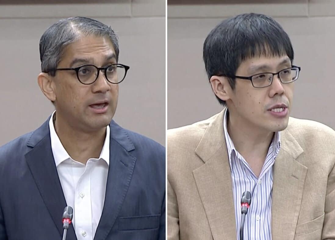 Workers' Party NCMP Leon Perera (left) and NMP Walter Theseira. (PHOTOS: parliament.gov.sg)