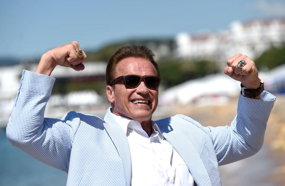 Arnold Schwarzenegger and Jean-Michel Cousteau Photocall for 'Wonders of the Sea 3D'