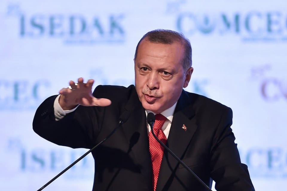 Le président turc Recep Tayyip Erdogan lors d'un discours à Istanbul, le 27 novembre 2019 - Ozan Kose / AFP

