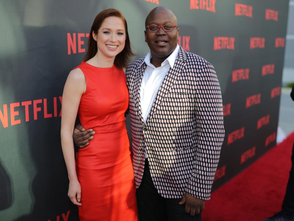 <p>Ellie Kemper y Tituss Burgess en un evento de 'Unbreakable Kimmy Schmidt' el 4 de mayo de 2017 en North Hollywood, California</p> (Neilson Barnard/Getty Images)