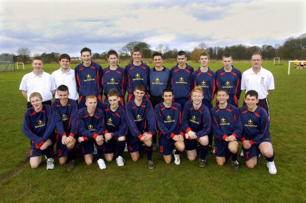 News and Star: Huntington, back fifth left, with the Trinity team in 2004