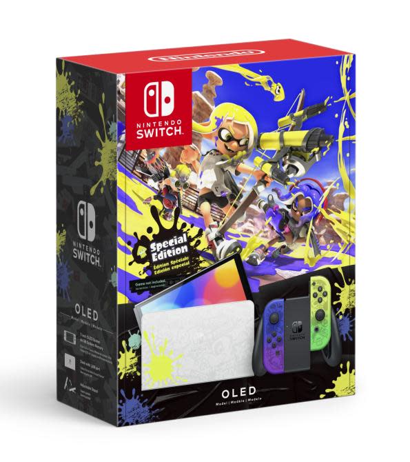 Nintendo Switch OLED y más productos de <em>Splatoon 3</em>