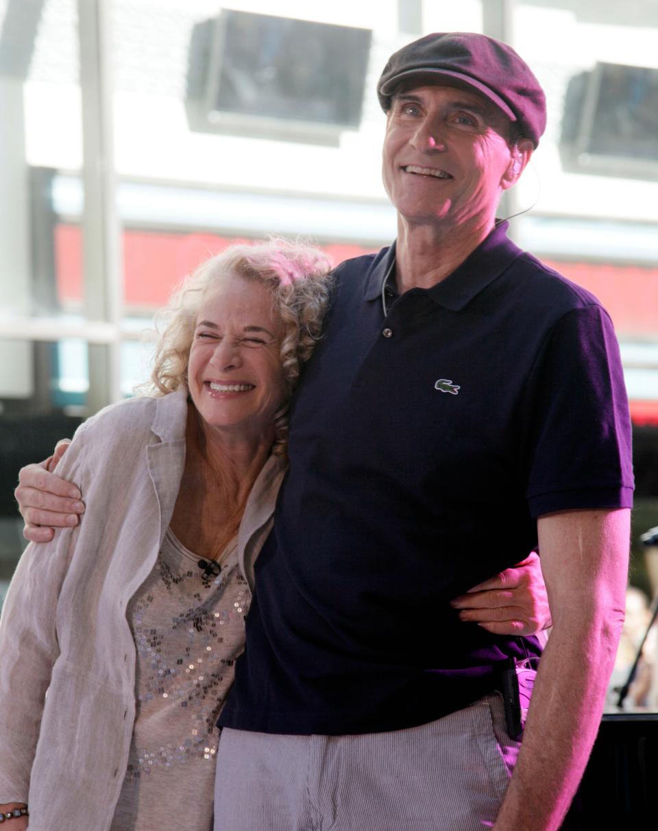 The music of singer-songwriters Carole King and James Taylor, seen at a 2010 appearance on NBC’s “Today” show, are the subject of the new Venice Theatre revue “Up on the Roof.”