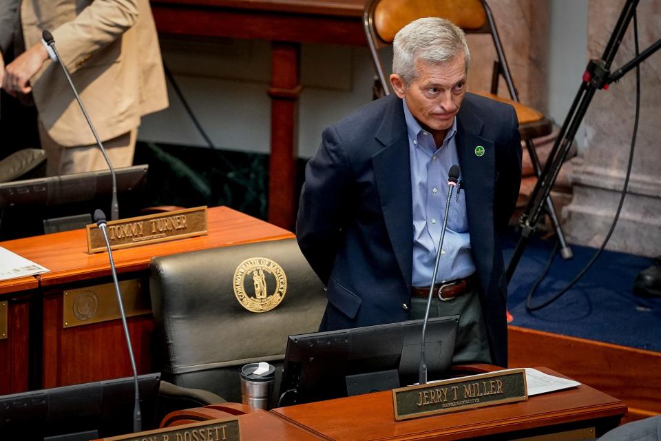 Kentucky Rep. Jerry Miller, chairman of the State Government Committee, is pictured a day after the Kentucky House of Representatives convened for a special session in Frankfort. July 19, 2019