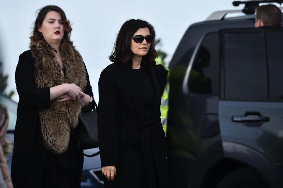 Ali Hewson, the wife of Bono from U2 arrives outside St Ailbe’s parish church in Ballybricken ahead of Dolores O’Riordan’s funeral.