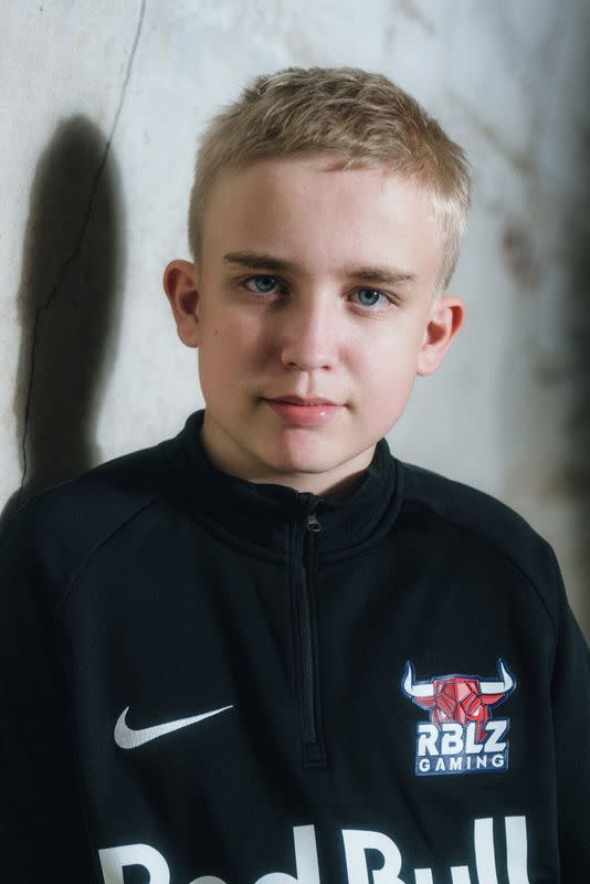 FIFA 21 gamer Anders Vejrgang poses for a photo at the Red Bull Arena in Leipzig