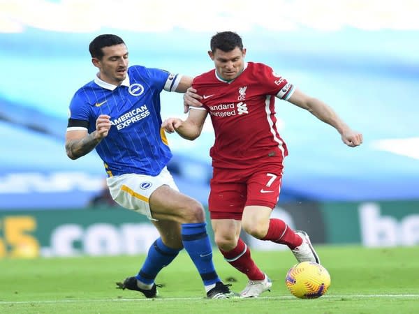 Liverpool's James Milner in action against Brighton (Photo/ James Milner Twitter)