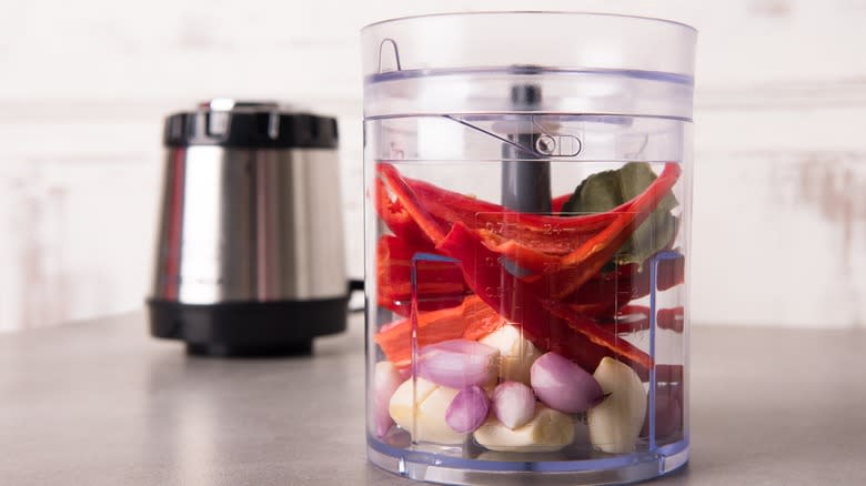 food processor on counter